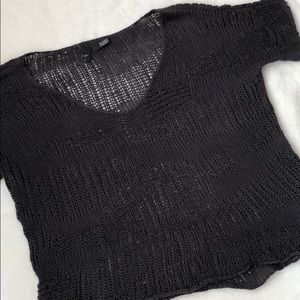 Eileen Fisher gray/metallic loose weave sweater